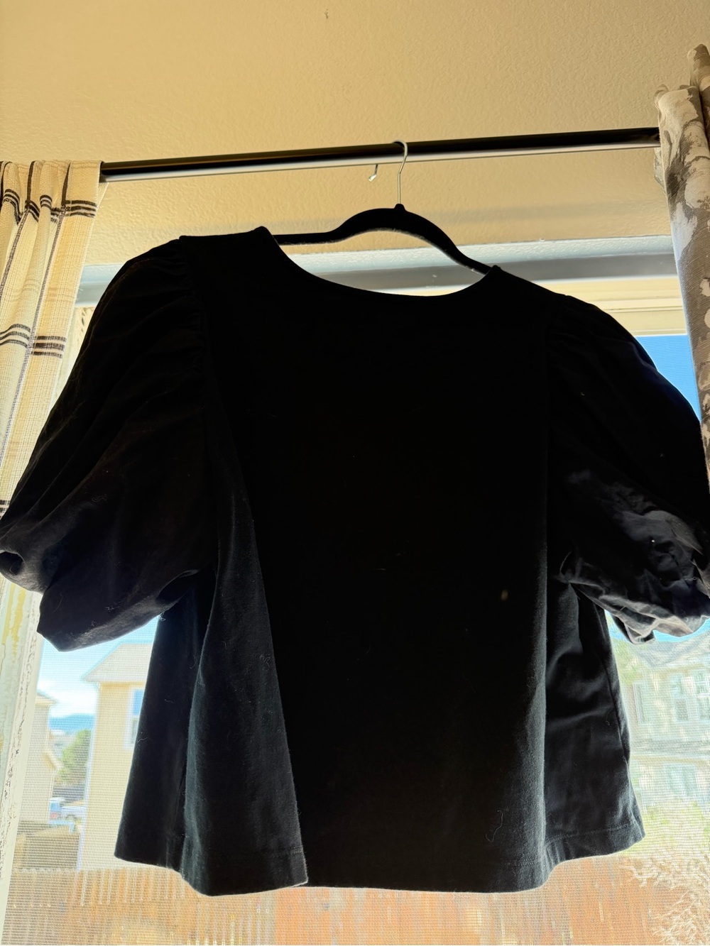 a new day Black Puff Sleeve Boxy Top